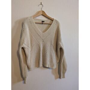moon and Madison chunky cream sweater size L‎